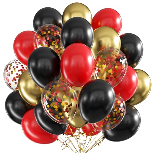 Luftballons Schwarz Rot Gold, 60 Stück 12 Zoll Schwarz Rot Latex Luftballons Metallic Gold Luftballons mit Konfetti Party Ballons, Party Luftballon für Geburtstag Hochzeit Gender Jahrestag Dekoration Luftballons Schwarz Rot Gold, 60 Stück 12 Zoll Schwarz Rot Latex Luftballons Metallic Gold Luftballons mit Konfetti Party Ballons, Party Luftballon für Geburtstag Hochzeit Gender Jahrestag Dekoration von VUCDXOP