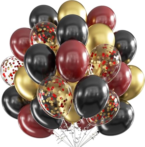Luftballons Rot Schwarz Gold, 60 Stück 12 Zoll Burgunder Schwarz Gold Latex Luftballons Metallic Gold Luftballons mit Konfetti Party Ballons, Party Luftballon für Geburtstag Hochzeit Gender Jahrestag Luftballons Rot Schwarz Gold, 60 Stück 12 Zoll Burgunder Schwarz Gold Latex Luftballons Metallic Gold Luftballons mit Konfetti Party Ballons, Party Luftballon für Geburtstag Hochzeit Gender Jahrestag von VUCDXOP