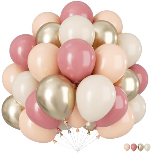 Luftballons in Altrosa, 30,5 cm, 60 Stück, Altrosa, Metallic, Chrom, Gold, Beige, Nude, Luftballons für Geburtstag, Babyparty, Brautschmuck, Boho, Hochzeit, Party-Dekorationen Luftballons in Altrosa, 30,5 cm, 60 Stück, Altrosa, Metallic, Chrom, Gold, Beige, Nude, Luftballons für Geburtstag, Babyparty, Brautschmuck, Boho, Hochzeit, Party-Dekorationen von VUCDXOP