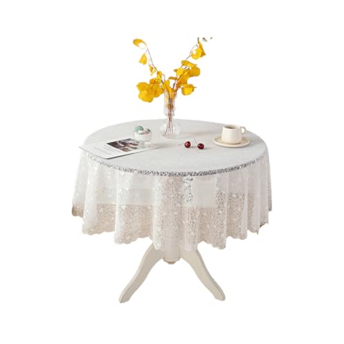 VUIUYOIES Leicht zu waschende und langlebige Tischdecke, elegant und mit Einer Vielzahl von Mustern, runde Tischdecke, Spitzentischdecke, Größen erhältlich, Sterne, 100cm von VUIUYOIES