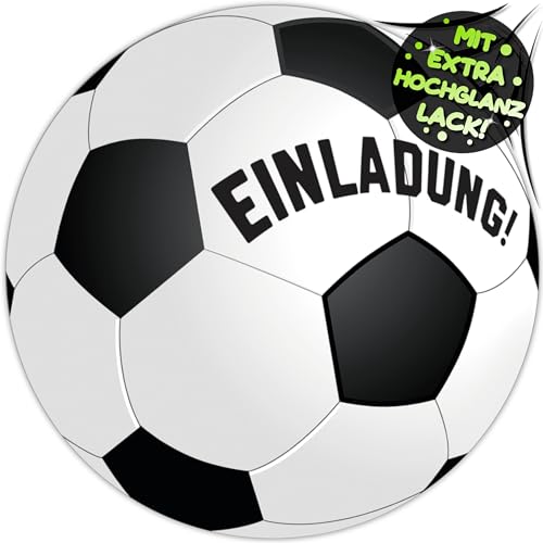 VULAVA 12x Fußball EINLADUNGSKARTEN KINDERGEBURTSTAG Junge Mädchen - die Soccer PARTY Karten sind die Fussball EINLADUNG für Jungen Mädchen Kinder GEBURTSTAG Fußballspiel KINDERPARTY Fussball-Turnier von VULAVA