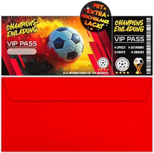 12x Fußball Ticket EINLADUNGSKARTEN KINDERGEBURTSTAG Junge Mädchen + 12x Umschläge - die Soccer PARTY Karten sind die Fussball EINLADUNG für Jungen Kinder GEBURTSTAG Fußballspiel Eintrittskarte 12x Fußball Ticket EINLADUNGSKARTEN KINDERGEBURTSTAG Junge Mädchen + 12x Umschläge - die Soccer PARTY Karten sind die Fussball EINLADUNG für Jungen Kinder GEBURTSTAG Fußballspiel Eintrittskarte von VULAVA