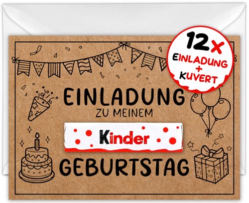 12x Schokoriegel EINLADUNGSKARTEN KINDERGEBURTSTAG Junge Mädchen + 12x Umschläge - die Kraftpapier PARTY Karten sind die EINLADUNG für Jungen Kinder GEBURTSTAG Schokolade DIY Kinderparty Schoki 12x Schokoriegel EINLADUNGSKARTEN KINDERGEBURTSTAG Junge Mädchen + 12x Umschläge - die Kraftpapier PARTY Karten sind die EINLADUNG für Jungen Kinder GEBURTSTAG Schokolade DIY Kinderparty Schoki von VULAVA