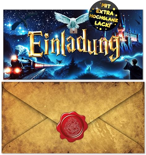 12x Zauberer EINLADUNGSKARTEN KINDERGEBURTSTAG Junge Mädchen + 12x Umschläge + 12x Aufkleber - die Zauber PARTY Karten sind die Zauberschule EINLADUNG für Jungen Kinder Zauberschüler GEBURTSTAG 12x Zauberer EINLADUNGSKARTEN KINDERGEBURTSTAG Junge Mädchen + 12x Umschläge + 12x Aufkleber - die Zauber PARTY Karten sind die Zauberschule EINLADUNG für Jungen Kinder Zauberschüler GEBURTSTAG von VULAVA