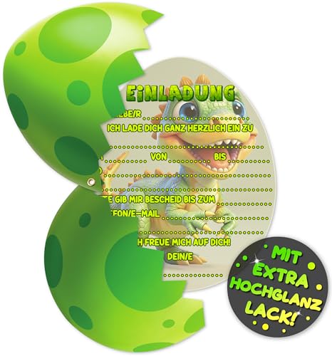 VULAVA 12x Dinosaurier EINLADUNGSKARTEN KINDERGEBURTSTAG Junge Mädchen - die Dino Ei PARTY Karten sind die Dino EINLADUNG für Jungen Mädchen Kinder GEBURTSTAG Dino KINDERPARTY Dinoparty MONSTER-PARTY VULAVA 12x Dinosaurier EINLADUNGSKARTEN KINDERGEBURTSTAG Junge Mädchen - die Dino Ei PARTY Karten sind die Dino EINLADUNG für Jungen Mädchen Kinder GEBURTSTAG Dino KINDERPARTY Dinoparty MONSTER-PARTY von VULAVA