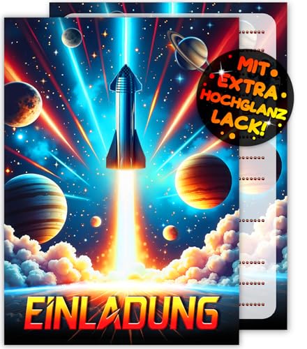 VULAVA 12x Rakete EINLADUNGSKARTEN KINDERGEBURTSTAG Junge Mädchen - die Weltraum PARTY Karten sind die Astronauten EINLADUNG für Jungen Kinder GEBURTSTAG Weltall GEBURTSTAGSPARTY Planet SPACE Rocket VULAVA 12x Rakete EINLADUNGSKARTEN KINDERGEBURTSTAG Junge Mädchen - die Weltraum PARTY Karten sind die Astronauten EINLADUNG für Jungen Kinder GEBURTSTAG Weltall GEBURTSTAGSPARTY Planet SPACE Rocket von VULAVA