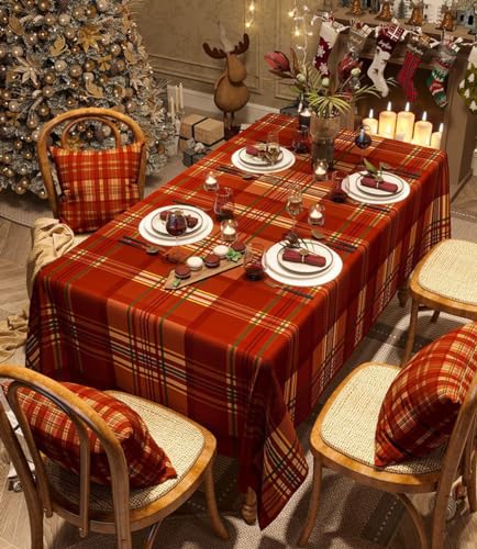VUT Tischdecke Mit Weihnachtlicher Atmosphäre, Rechteckige Tischdecke, Wasserdicht, Für Esstisch, Chinesisches Neujahr, Teetisch-Abdeckung(Size:140X300CM,Color:A) von VUT