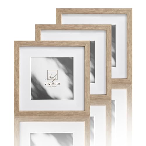 VUVUZULA Bilderrahmen 15x15cm Holz Holzrahmen 3er Set Eiche Quadratisch Fotorahmen MDF Rahmen mit Passepartout 10x10cm Natur VUVUZULA Bilderrahmen 15x15cm Holz Holzrahmen 3er Set Eiche Quadratisch Fotorahmen MDF Rahmen mit Passepartout 10x10cm Natur von VUVUZULA