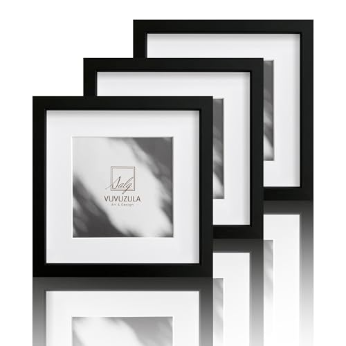VUVUZULA Bilderrahmen 15x15cm Schwarz Holz Quadratisch 3er Set Holzrahmen Fotorahmen MDF Rahmen mit Passepartout 10x10cm VUVUZULA Bilderrahmen 15x15cm Schwarz Holz Quadratisch 3er Set Holzrahmen Fotorahmen MDF Rahmen mit Passepartout 10x10cm von VUVUZULA