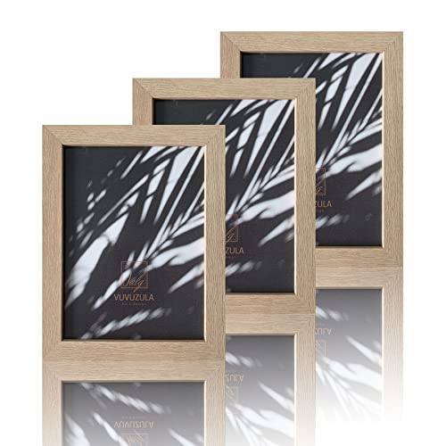 VUVUZULA Bilderrahmen 15x20cm Holz Fotorahmen 6x8 Zoll Holzrahmen MDF Rahmen 15x20cm Natur 3er Set von VUVUZULA