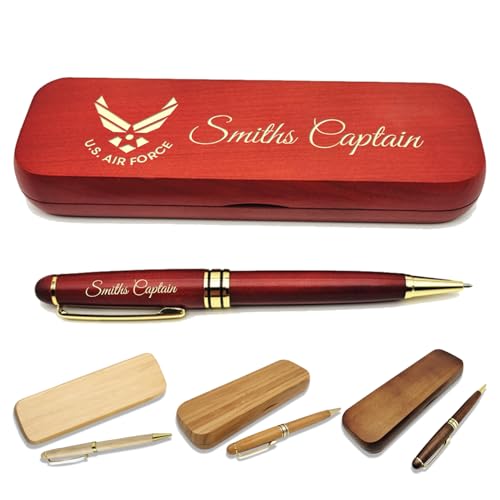 (1–3 Stifte-Set) Personalisierter Stift mit Monogrammetui, personalisierter gravierter Kugelschreiber mit personalisierter Hülle, personalisierte Stifte, Holzstift-Set für Anwälte, Ärzte, Lehrer von VUZUCOSH