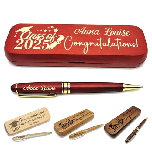 (1–3 Stifte-Set) Personalisierter Stift mit Monogrammetui, personalisierter gravierter Kugelschreiber mit personalisierter Hülle, personalisierte Stifte, Holzstift-Set für Anwälte, Ärzte, Lehrer von VUZUCOSH