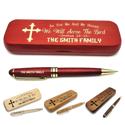(1–3 Stifte-Set) Personalisierter Stift mit Monogrammetui, personalisierter gravierter Kugelschreiber mit personalisierter Hülle, personalisierte Stifte, Holzstift-Set für Anwälte, Ärzte, Lehrer von VUZUCOSH