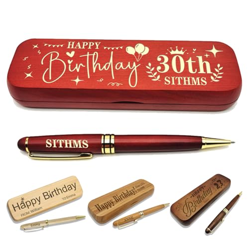 Personalisierter Stift mit monogrammiertem Etui, gravierter Kugelschreiber mit personalisiertem Etui, personalisierte Stifte, Holzstift-Set für Anwälte, Ärzte, Lehrer, Absolventen, Studenten (rotes Personalisierter Stift mit monogrammiertem Etui, gravierter Kugelschreiber mit personalisiertem Etui, personalisierte Stifte, Holzstift-Set für Anwälte, Ärzte, Lehrer, Absolventen, Studenten (rotes von VUZUCOSH
