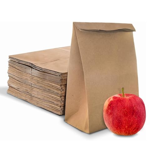 Kraftpapiertüten, 50 Stück Papiertüten Klein, Braun Papiertüte Geschenktüten, Kraftpapierbeutel, Butterbrottüten, Bäckertüten zum Hochzeit Party, Befüllen Geschenkverpackung - 21 x 12 x 7 cm von VVHFXD