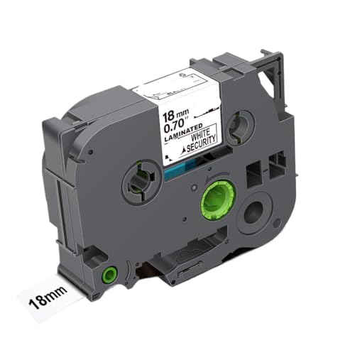 10 Stcs 18mm Tze-Se4-Sicherheitsbänder schwarz auf weißem kompatibel mit Etikettendruckern Kompatibel mit Tzese4 TZSE4 Tze SE4 Beschriftungsbänder von VVHKMSIL