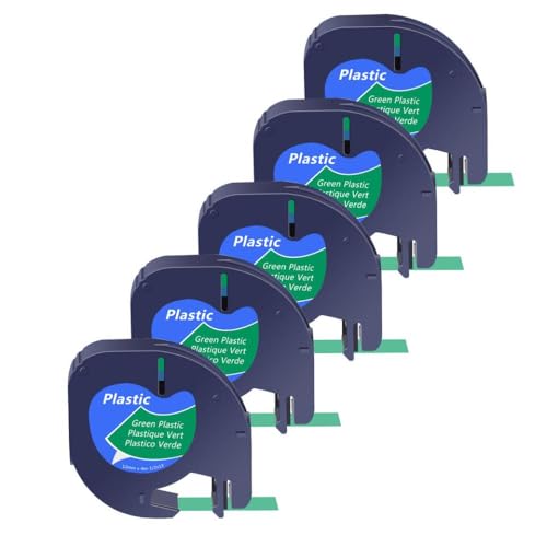 10pcs Etikettenbänder kompatibel mit Letra Tag A91333 A91223 A91203 12mm Ribbon funktioniert mit Plus LT100H Maker(Green) von VVHKMSIL
