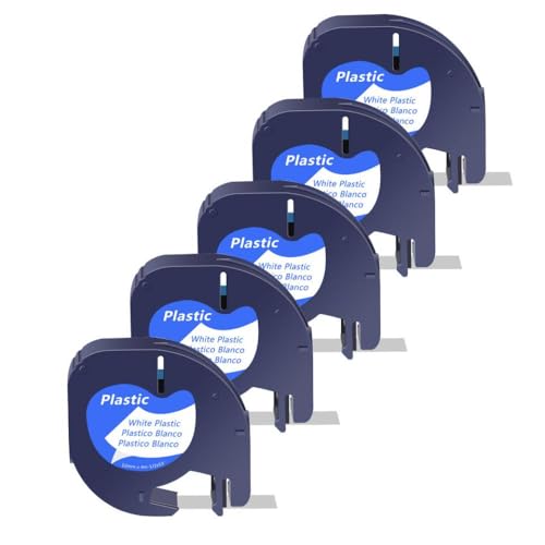 10pcs Etikettenbänder kompatibel mit Letra Tag A91333 A91223 A91203 12mm Ribbon funktioniert mit Plus LT100H Maker(White) von VVHKMSIL
