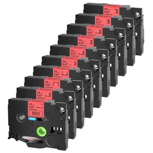 10pk schwarz auf rotem Etikett kompatibel mit TZ TE von VVHKMSIL