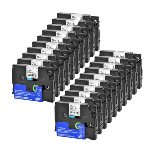 20 PCs kompatible universelle Anpassung Kompatibel mit Etikettdruckerklebeband 12mm Tze231 Tze-241 Tze251 Ersatzpatron von VVHKMSIL