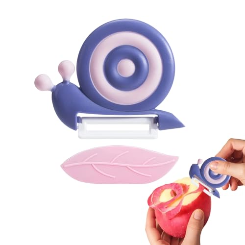 Sparschäler Schnecke, Schnecke Keramik Schälmesser,Tragbarer Obstschäler,Keramik Gemüses Obst Sparschäler,Schäler Rutschfesten Griff,für Zuhause Picknick Camping (Violett) von VVQWCY