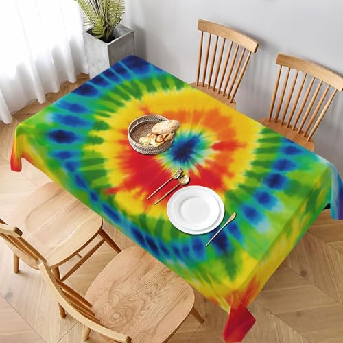 VVTDESA Batik-Tischdecke mit Regenbogen-Druck, rechteckig, Stoff, waschbar, Dekoration, Tischdecke für Esstische, Party, Buffet, Camping, 152,4 x 228,6 cm VVTDESA Batik-Tischdecke mit Regenbogen-Druck, rechteckig, Stoff, waschbar, Dekoration, Tischdecke für Esstische, Party, Buffet, Camping, 152,4 x 228,6 cm von VVTDESA