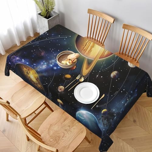 VVTDESA Bedruckte Tischdecke, Motiv: Exploring The Solar System, rechteckig, Stoff, waschbar, Dekoration, Tischdecke für Esstische, Party, Buffet, Camping, 152,4 x 228,6 cm VVTDESA Bedruckte Tischdecke, Motiv: Exploring The Solar System, rechteckig, Stoff, waschbar, Dekoration, Tischdecke für Esstische, Party, Buffet, Camping, 152,4 x 228,6 cm von VVTDESA