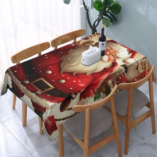 VVTDESA Bedruckte Tischdecke, Motiv: Merry Christmas, 137 x 183 cm, rechteckig, waschbar, Dekoration, Tischdecke für Esstische, Party, Buffet, Camping VVTDESA Bedruckte Tischdecke, Motiv: Merry Christmas, 137 x 183 cm, rechteckig, waschbar, Dekoration, Tischdecke für Esstische, Party, Buffet, Camping von VVTDESA