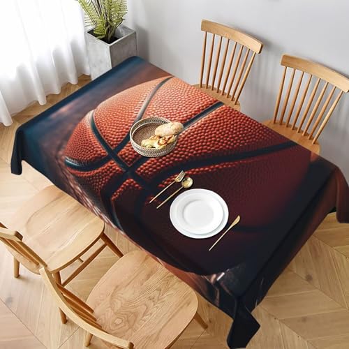 VVTDESA Bedruckte Tischdecke mit Basketball-Motiv, 152,4 x 228,6 cm, rechteckig, Stoff, waschbar, Dekoration, Tischdecke für Esstische, Party, Buffet, Camping VVTDESA Bedruckte Tischdecke mit Basketball-Motiv, 152,4 x 228,6 cm, rechteckig, Stoff, waschbar, Dekoration, Tischdecke für Esstische, Party, Buffet, Camping von VVTDESA