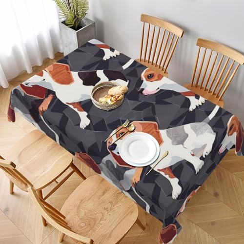 VVTDESA Bedruckte Tischdecke mit Beagle-Muster, 152,4 x 228,6 cm, rechteckig, waschbar, Dekoration, Tischdecke für Esstische, Party, Buffet, Camping VVTDESA Bedruckte Tischdecke mit Beagle-Muster, 152,4 x 228,6 cm, rechteckig, waschbar, Dekoration, Tischdecke für Esstische, Party, Buffet, Camping von VVTDESA