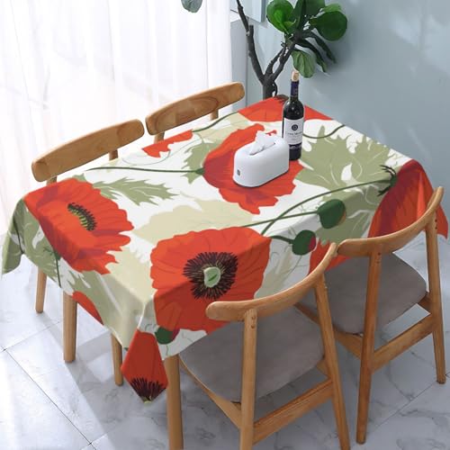 VVTDESA Bedruckte Tischdecke mit Blumenmuster, rechteckig, Stoff, waschbar, für Esstische, Party, Buffet, Camping, 137 x 183 cm VVTDESA Bedruckte Tischdecke mit Blumenmuster, rechteckig, Stoff, waschbar, für Esstische, Party, Buffet, Camping, 137 x 183 cm von VVTDESA