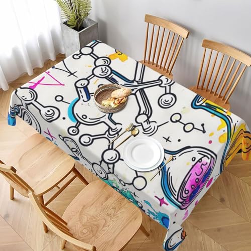 VVTDESA Bedruckte Tischdecke mit Chemie-Druck, 152,4 x 228,6 cm, rechteckig, waschbar, Dekoration, Tischdecke für Esstische, Party, Buffet, Camping VVTDESA Bedruckte Tischdecke mit Chemie-Druck, 152,4 x 228,6 cm, rechteckig, waschbar, Dekoration, Tischdecke für Esstische, Party, Buffet, Camping von VVTDESA
