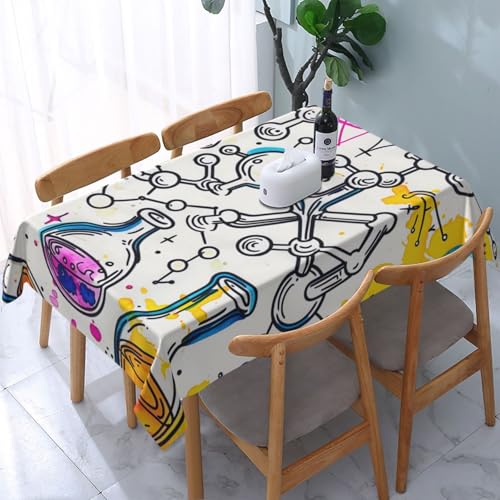 VVTDESA Bedruckte Tischdecke mit Chemie-Druck, rechteckig, Stoff, waschbar, Dekoration, Tischdecke für Esstische, Party, Buffet, Camping, 137 x 183 cm VVTDESA Bedruckte Tischdecke mit Chemie-Druck, rechteckig, Stoff, waschbar, Dekoration, Tischdecke für Esstische, Party, Buffet, Camping, 137 x 183 cm von VVTDESA