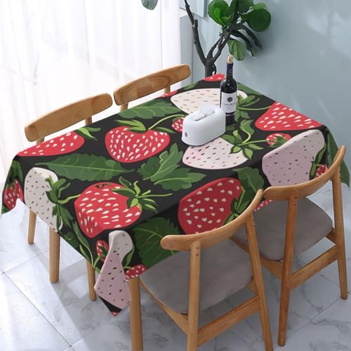 VVTDESA Bedruckte Tischdecke mit Erdbeermotiv, 137 x 183 cm, rechteckig, waschbar, Dekoration, Tischdecke für Esstische, Party, Buffet, Camping VVTDESA Bedruckte Tischdecke mit Erdbeermotiv, 137 x 183 cm, rechteckig, waschbar, Dekoration, Tischdecke für Esstische, Party, Buffet, Camping von VVTDESA