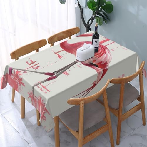 VVTDESA Bedruckte Tischdecke mit Flamingo-Druck, 137 x 183 cm, rechteckig, waschbar, Dekoration, Tischdecke für Esstische, Party, Buffet, Camping VVTDESA Bedruckte Tischdecke mit Flamingo-Druck, 137 x 183 cm, rechteckig, waschbar, Dekoration, Tischdecke für Esstische, Party, Buffet, Camping von VVTDESA