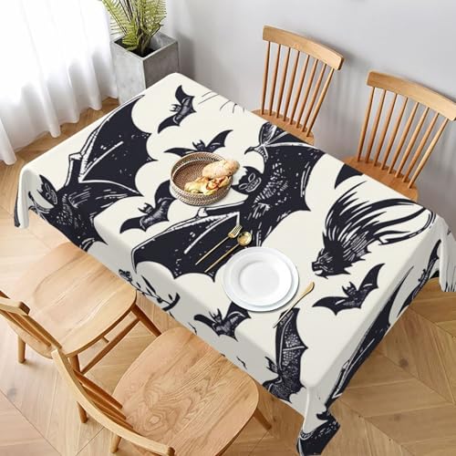 VVTDESA Bedruckte Tischdecke mit Fledermausmuster, 152,4 x 228,6 cm, rechteckige Stoff-Tischdecke, waschbar, Dekoration, Tischdecke für Esstische, Party, Buffet, Camping VVTDESA Bedruckte Tischdecke mit Fledermausmuster, 152,4 x 228,6 cm, rechteckige Stoff-Tischdecke, waschbar, Dekoration, Tischdecke für Esstische, Party, Buffet, Camping von VVTDESA