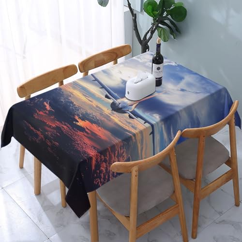 VVTDESA Bedruckte Tischdecke mit Flugzeugmotiv, 137 x 183 cm, rechteckig, waschbar, Dekoration, Tischdecke für Esstische, Party, Buffet, Camping VVTDESA Bedruckte Tischdecke mit Flugzeugmotiv, 137 x 183 cm, rechteckig, waschbar, Dekoration, Tischdecke für Esstische, Party, Buffet, Camping von VVTDESA
