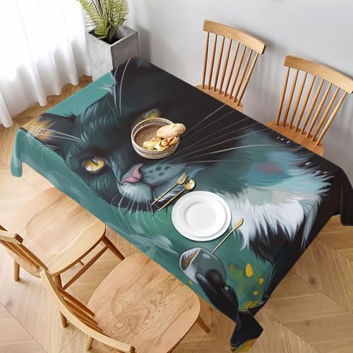 VVTDESA Bedruckte Tischdecke mit Katzendruck, 152,4 x 228,6 cm, waschbar, Dekoration, Tischdecke für Esstische, Party, Buffet, Camping VVTDESA Bedruckte Tischdecke mit Katzendruck, 152,4 x 228,6 cm, waschbar, Dekoration, Tischdecke für Esstische, Party, Buffet, Camping von VVTDESA