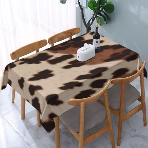 VVTDESA Bedruckte Tischdecke mit Kuhfell-Druck, rechteckig, Stoff, waschbar, Dekoration, Tischdecke für Esstische, Party, Buffet, Camping, 137 x 183 cm VVTDESA Bedruckte Tischdecke mit Kuhfell-Druck, rechteckig, Stoff, waschbar, Dekoration, Tischdecke für Esstische, Party, Buffet, Camping, 137 x 183 cm von VVTDESA