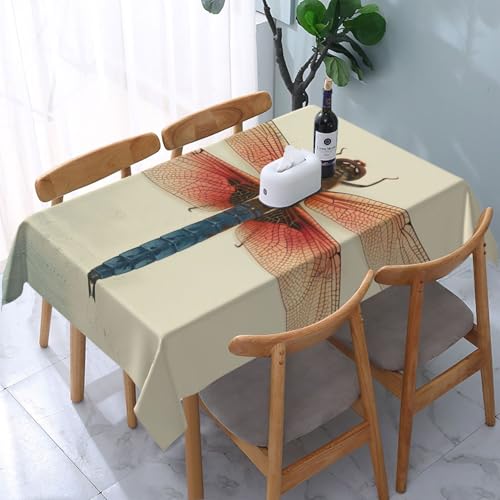 VVTDESA Bedruckte Tischdecke mit Libellen-Druck, 137 x 183 cm, rechteckige Stoff-Tischdecke, waschbar, Dekoration, Tischdecke für Esstische, Party, Buffet, Camping VVTDESA Bedruckte Tischdecke mit Libellen-Druck, 137 x 183 cm, rechteckige Stoff-Tischdecke, waschbar, Dekoration, Tischdecke für Esstische, Party, Buffet, Camping von VVTDESA