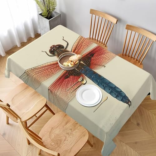 VVTDESA Bedruckte Tischdecke mit Libellen-Druck, 152,4 x 228,6 cm, rechteckige Stoff-Tischdecke, waschbar, Dekoration, Tischdecke für Esstische, Party, Buffet, Camping VVTDESA Bedruckte Tischdecke mit Libellen-Druck, 152,4 x 228,6 cm, rechteckige Stoff-Tischdecke, waschbar, Dekoration, Tischdecke für Esstische, Party, Buffet, Camping von VVTDESA