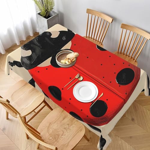 VVTDESA Bedruckte Tischdecke mit Marienkäfermotiv, 152,4 x 228,6 cm, waschbar, Dekoration, Tischdecke für Esstische, Party, Buffet, Camping VVTDESA Bedruckte Tischdecke mit Marienkäfermotiv, 152,4 x 228,6 cm, waschbar, Dekoration, Tischdecke für Esstische, Party, Buffet, Camping von VVTDESA