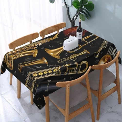 VVTDESA Bedruckte Tischdecke mit Musikinstrumenten, 137 x 183 cm, rechteckig, waschbar, Dekoration, Tischdecke für Esstische, Party, Buffet, Camping VVTDESA Bedruckte Tischdecke mit Musikinstrumenten, 137 x 183 cm, rechteckig, waschbar, Dekoration, Tischdecke für Esstische, Party, Buffet, Camping von VVTDESA
