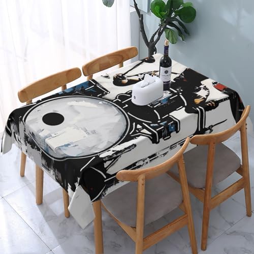 VVTDESA Bedruckte Tischdecke mit Schlagzeuger-Motiv, 137 x 183 cm, rechteckig, waschbar, Dekoration, Tischdecke für Esstische, Party, Buffet, Camping VVTDESA Bedruckte Tischdecke mit Schlagzeuger-Motiv, 137 x 183 cm, rechteckig, waschbar, Dekoration, Tischdecke für Esstische, Party, Buffet, Camping von VVTDESA