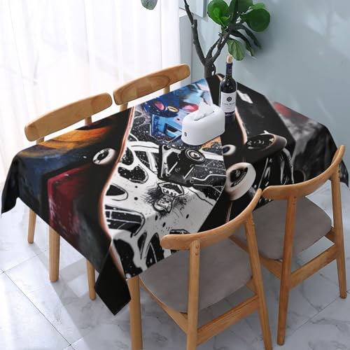 VVTDESA Bedruckte Tischdecke mit Skate-Boards, rechteckig, Stoff, waschbar, Dekoration, Tischdecke für Esstische, Party, Buffet, Camping, 137 x 183 cm von VVTDESA
