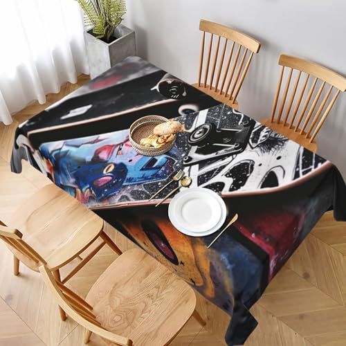 VVTDESA Bedruckte Tischdecke mit Skate-Boards-Motiv, 152,4 x 228,6 cm, rechteckig, waschbar, Dekoration, Tischdecke für Esstische, Party, Buffet, Camping VVTDESA Bedruckte Tischdecke mit Skate-Boards-Motiv, 152,4 x 228,6 cm, rechteckig, waschbar, Dekoration, Tischdecke für Esstische, Party, Buffet, Camping von VVTDESA