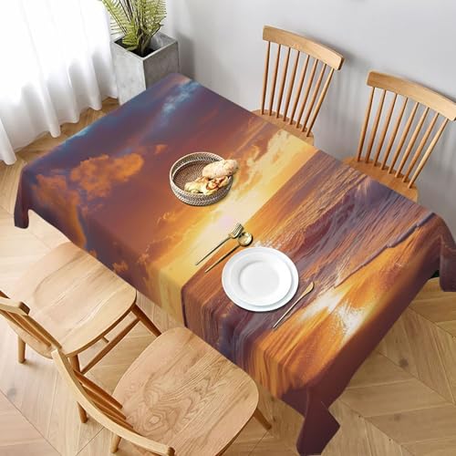 VVTDESA Bedruckte Tischdecke mit Sonnenuntergang am Strand, 152,4 x 228,6 cm, rechteckig, waschbar, Dekoration, Tischdecke für Esstische, Party, Buffet, Camping VVTDESA Bedruckte Tischdecke mit Sonnenuntergang am Strand, 152,4 x 228,6 cm, rechteckig, waschbar, Dekoration, Tischdecke für Esstische, Party, Buffet, Camping von VVTDESA