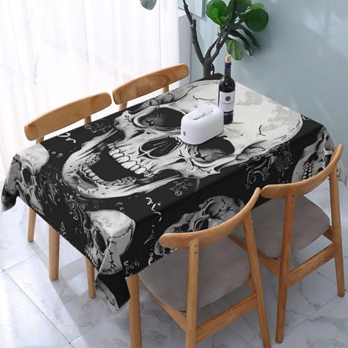VVTDESA Bedruckte Tischdecke mit Totenkopf-Hintergrund, rechteckig, Stoff, waschbar, Dekoration, Tischdecke für Esstische, Party, Buffet, Camping, 137 x 183 cm VVTDESA Bedruckte Tischdecke mit Totenkopf-Hintergrund, rechteckig, Stoff, waschbar, Dekoration, Tischdecke für Esstische, Party, Buffet, Camping, 137 x 183 cm von VVTDESA
