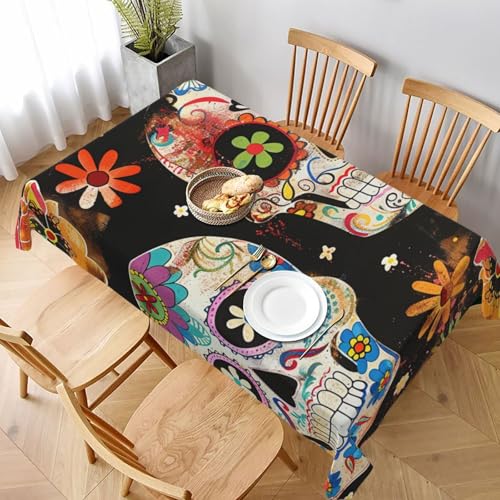 VVTDESA Bedruckte Tischdecke mit Totenkopfmotiv, rechteckig, Stoff, waschbar, für Esstische, Party, Buffet, Camping, 152,4 x 228,6 cm VVTDESA Bedruckte Tischdecke mit Totenkopfmotiv, rechteckig, Stoff, waschbar, für Esstische, Party, Buffet, Camping, 152,4 x 228,6 cm von VVTDESA