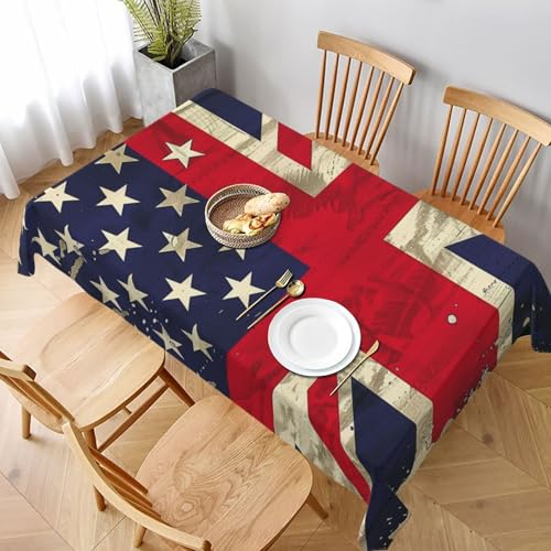 VVTDESA Bedruckte Tischdecke mit USA-Flagge, 152,4 x 228,6 cm, rechteckig, waschbar, Dekoration, Tischdecke für Esstische, Party, Buffet, Camping VVTDESA Bedruckte Tischdecke mit USA-Flagge, 152,4 x 228,6 cm, rechteckig, waschbar, Dekoration, Tischdecke für Esstische, Party, Buffet, Camping von VVTDESA